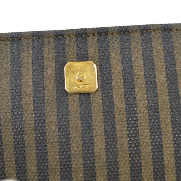 Fendi Brown Pequin Pochette Shoulder Bag AK38037c - Picture 7 of 12